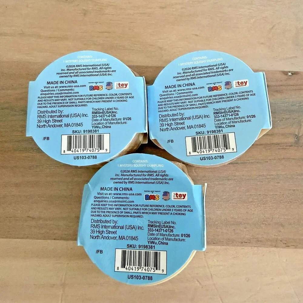 Lot of 3 Sealed Five Below RMS Mini Squishy Mystery Dumpling Sensory Toy